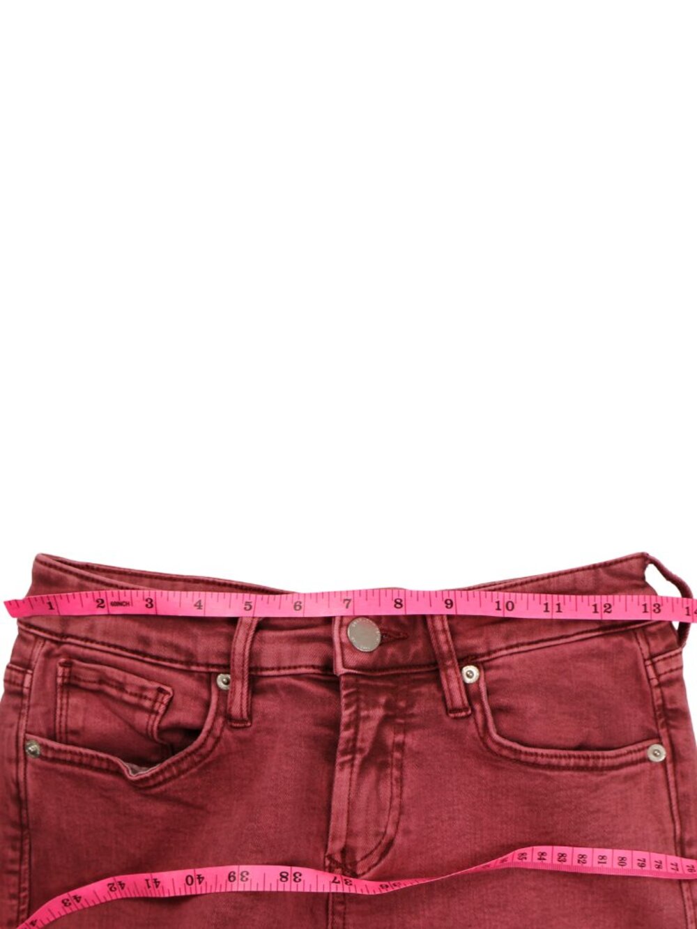 Dear John Blaire Straight Jeans Size 25 Burgundy Stretch Mid Rise Ankle - Picture 4 of 8